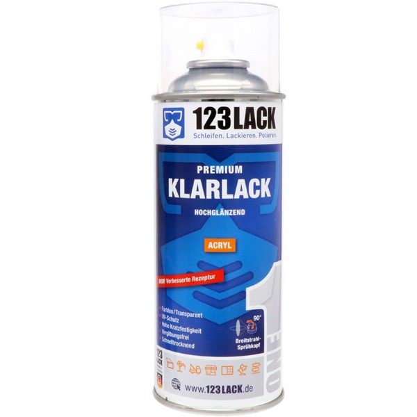 Klarlack Spraydose 123Lack Premium 400ml Hochglänzend