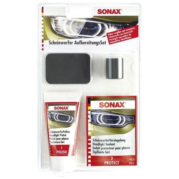 SONAX Auto Scheinwerfer Aufbereitungs-Set