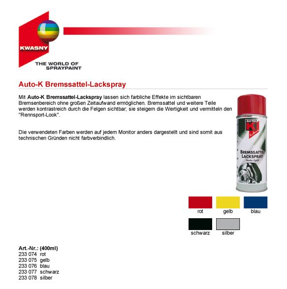 Auto-K Bremssattellack schwarz 400 ml - DAB-Autolack Shop
