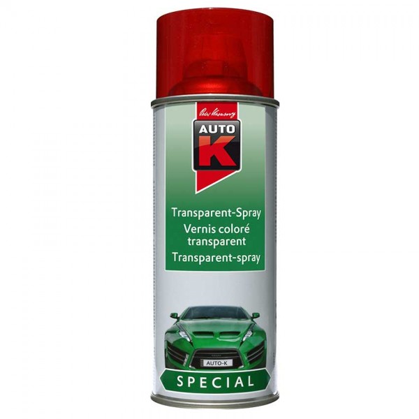 Transparent Spray rot 400ml Auto-K