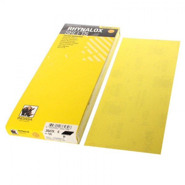 Schleifpapier Streifen 115 x 280mm INDASA Rhynalox Yellow