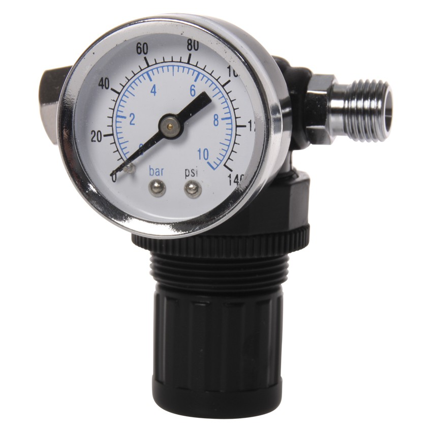 Digital Manometer Pneumatische Luftdruckregler Druckluftmesser für Spritzpistole 