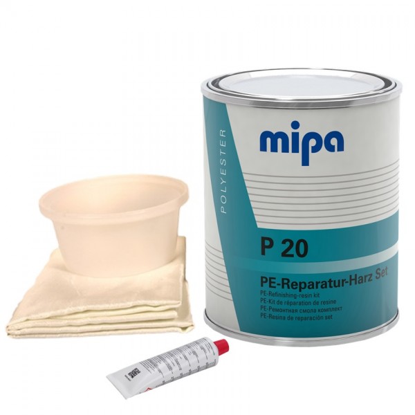 Mipa P20 PE Reparaturharz Glasgewebe Set Glasfasermatte Polyester Laminierharz